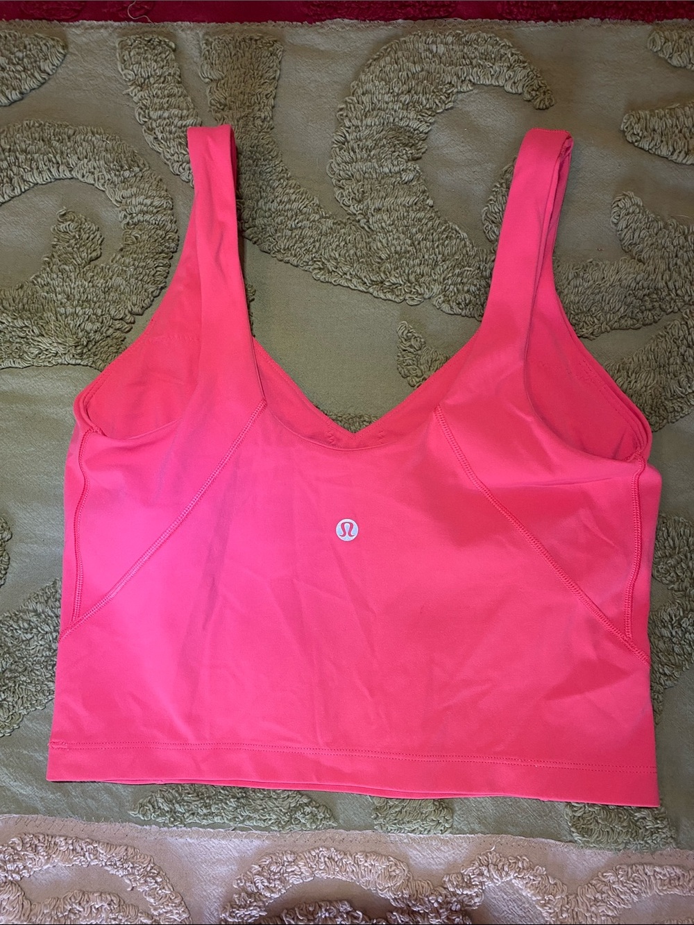 Lululemon Align Tank Top Size 6 Bright Pink Coral Built-In Bra